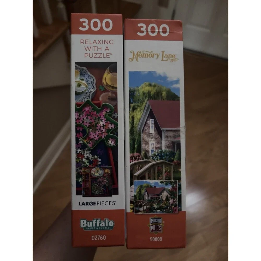 2  Memory Lane & Buffalo 300 Pc Puzzles